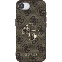 Guess 4G Metal Logo kryt pre iPhone 16e / 17e - hnedý