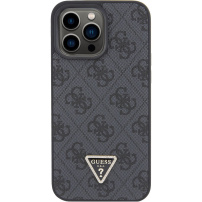 Guess 4G Strass Triangle Metal Logo kryt pre iPhone 15 Pro Max - sivý