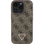 Guess 4G Strass Triangle Metal Logo kryt pre iPhone 16 Pro Max - hnedý