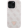 Guess 4G Strass Triangle Metal Logo kryt pre iPhone 16 Pro Max - ružový