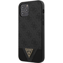 Guess 4G Triangle kryt pre iPhone 12 / 12 Pro - sivý
