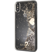 Guess Glitter Case Hearts kryt pre iPhone XS Max – zlatá