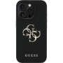 Guess Grained 4G Metal Logo kryt pre iPhone 16 Pro - čierny