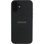 Guess Grained Classic Logo kryt s MagSafe pre iPhone 16 - čierny
