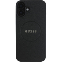 Guess Grained Classic Logo kryt s MagSafe pre iPhone 16 - čierny