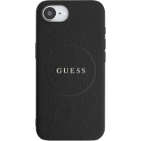 Guess Grained Classic Logo kryt s MagSafe pre iPhone 16e / 17e - čierny