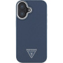 Guess Grained Triangle Logo kryt s MagSafe pre iPhone 16 - tmavomodrý