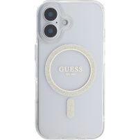 Guess IML Glitter Ring kryt s MagSafe pre iPhone 16 - číry
