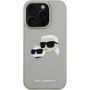 Karl Lagerfeld 3D Rubber Double Heads kryt pre iPhone 16 Pro Max - béžový