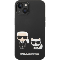 Karl Lagerfeld and Choupette silikónový kryt pre iPhone 14 Plus - čierny