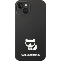 Karl Lagerfeld Choupette silikónový kryt pre iPhone 14 Plus - čierny