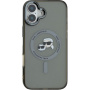 Karl Lagerfeld IML K&CH Heads Metal Frame kryt s MagSafe pre iPhone 16 - sivý