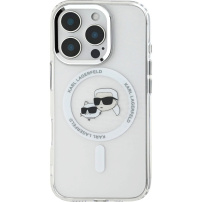 Karl Lagerfeld IML K&CH Heads Metal Frame kryt s MagSafe pre iPhone 16 Pro - číry