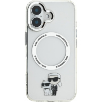 Karl Lagerfeld IML Karl and Choupette kryt s MagSafe pre iPhone 16 - číry