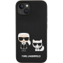 Karl Lagerfeld Karl and Choupette silikónový kryt s MagSafe pre iPhone 14 Plus - čierny