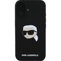 Karl Lagerfeld Karl Head silikónový kryt s MagSafe pre iPhone 16 - čierny