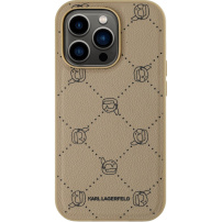 Karl Lagerfeld Karl Heads Pattern kryt s MagSafe pre iPhone 14 Pro Max - béžový