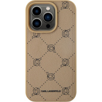 Karl Lagerfeld Karl Heads Pattern kryt s MagSafe pre iPhone 15 Pro - béžový