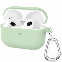 Silikónový obal s karabínou pre AirPods 3 - zelený
