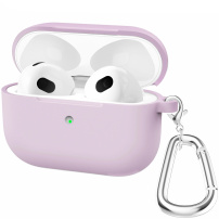Silikónový obal s karabínou pre AirPods 3 - fialový