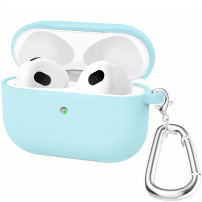 Silikónový obal s karabínou pre AirPods 3 - tyrkysový