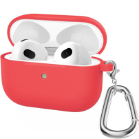 Silikónový obal s karabínou pre AirPods 3 - korálový