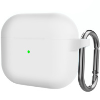 Silikónový ochranný obal s karabínou pre AirPods 3 - modrý svietiaci v tme