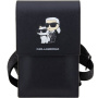 Karl Lagerfeld Saffiano Metal Logo NFT univerzálna taška pre iPhone - čierna
