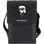 Karl Lagerfeld Saffiano Monogram Ikonik NFT univerzálna taška pre iPhone - čierna