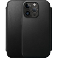 Nomad Leather Folio flipové puzdro s MagSafe pre iPhone 14 Pro - čierne