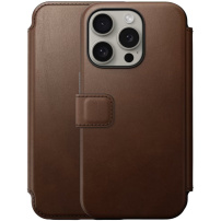 Nomad Modern Leather Folio flipové puzdro s MagSafe pre iPhone 15 Pro Max - hnedé