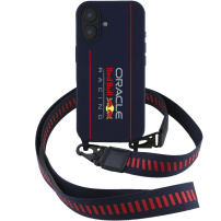 Oracle Red Bull Racing Vertical Logo kryt s popruhom a MagSafe pre iPhone 16 - tmavomodrý