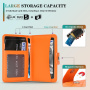 Magnetická peňaženka s prešívaním pre iPhone - oranžová