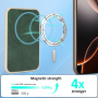 Magnetické vrecko na karty so zlatým rámčekom pre iPhone - tmavozelená