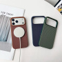 Ochranný kryt s textilným povrchom a MagSafe pre iPhone 14 Pro Max - hnedý