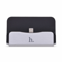 HOCO dokovacia stanica s lightning konektorom pre Apple iPhone 7 / 7 Plus / 6S / 6S Plus / 6 / 6 Plus / 5 / 5S / 5C a iPod - strieborná