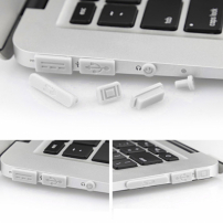 12v1 silikonové protiprachové záslepky portov pre MacBook Pro Retina 13" / 15" a Air 11" / 13" - biele
