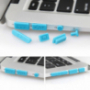 12v1 silikonové protiprachové záslepky portov pre MacBook Pro Retina 13" / 15" a Air 11" / 13" - modré