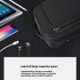 COOLBELL CB-8308 batoh s externým USB portom a zámkom zipsov pre iPad / MacBook do 17" - tmavomodrý