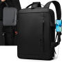 WEPOWER W-1331 2v1 batoh a taška s externým USB portom pre iPad / MacBook do 16" - tmavomodrý
