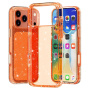 Transparentný kryt s trblietkami pre iPhone 17 Pro Max - oranžový