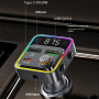 WEKOME WP-C62 Bluetooth FM transmitter do auta s portmi USB-C / 2x USB-A - 48W - sivý