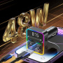 WEKOME WP-C62 Bluetooth FM transmitter do auta s portmi USB-C / 2x USB-A - 48W - sivý