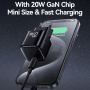 USAMS CC260 GaN mini rýchlonabíjací adaptér s portom USB-C - 20W - čierny
