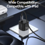 USAMS CC260 GaN mini rýchlonabíjací adaptér s portom USB-C - 20W - čierny