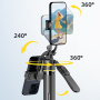 CYKE TT18 panoramatická Bluetooth selfie tyč s tripodom pre iPhone - čierna