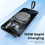 Toocki TQ-X105 výsuvný nabíjací a dátový kábel - USB-C na USB-C - 1 m - sivý