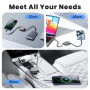 Toocki TQ-X105 výsuvný nabíjací a dátový kábel - USB-C na USB-C - 1 m - sivý
