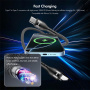 ENKAY magnetický opletený nabíjací a dátový kábel - USB-C na USB-C - 1 m - ružový