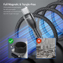 ENKAY magnetický opletený nabíjací a dátový kábel - USB-C na USB-C - 1 m - ružový